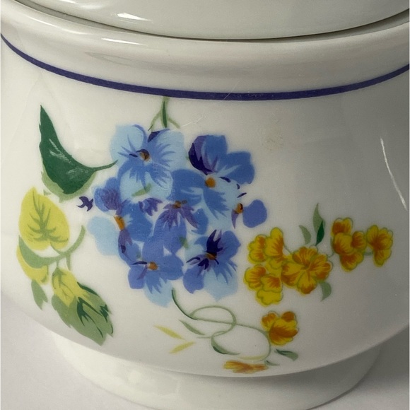 Forget Me Not Floral CREAMER pitcher and SUGAR BOWL with lid SET tea ware spring - Picture 13 of 16
